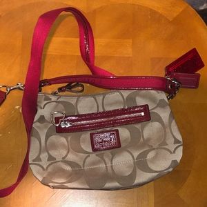 Red and Gold Coach Bag